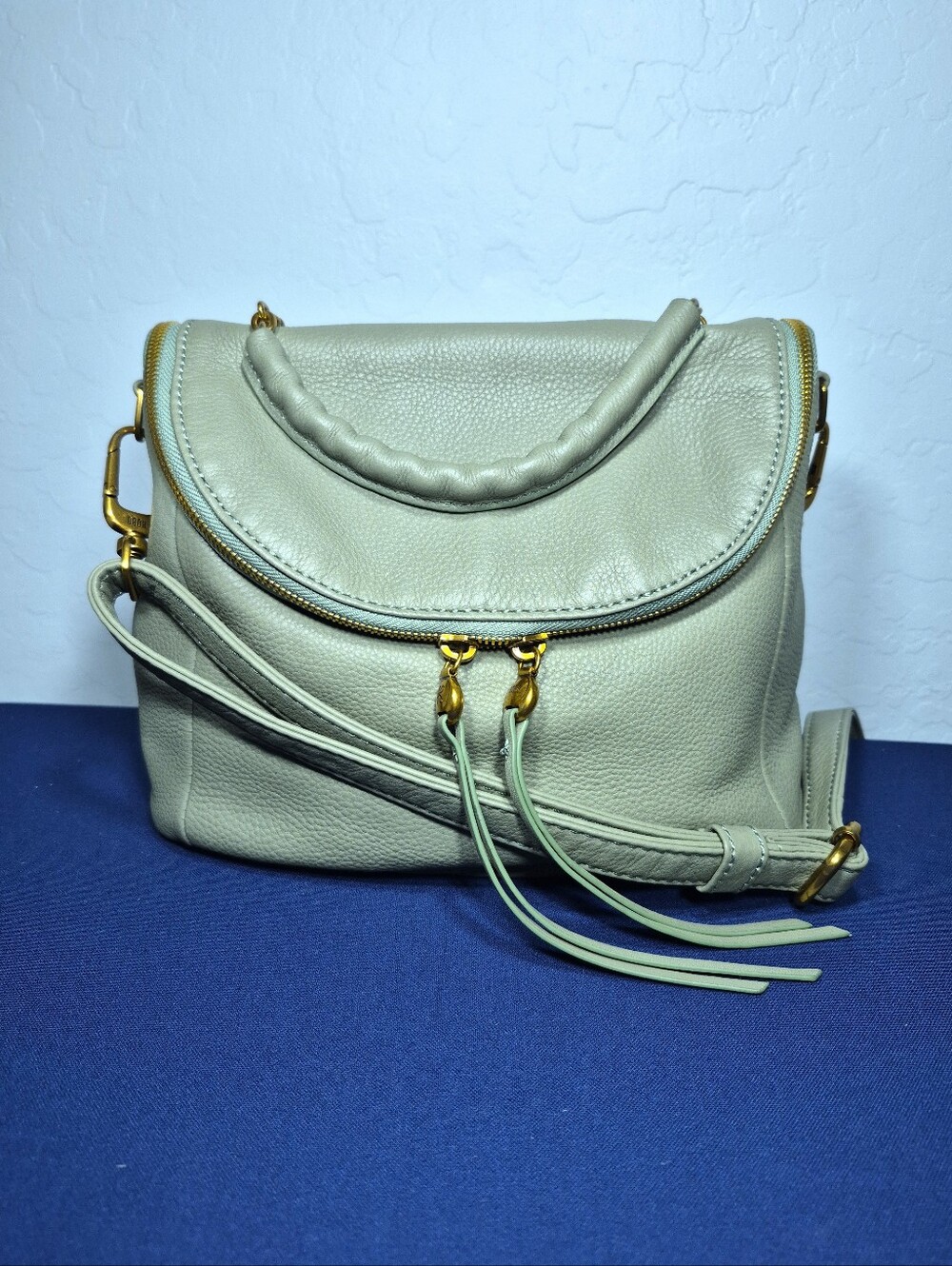 HOBO Fern Leather Top Handle Satchel Crossbody Sage Pale Green
